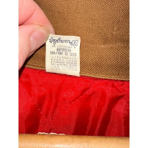 Vintage 60/70s Big Ben Wrangler Brown Duck Canvas Insulated Coverall Scovill  XL - Picture 9 of 11